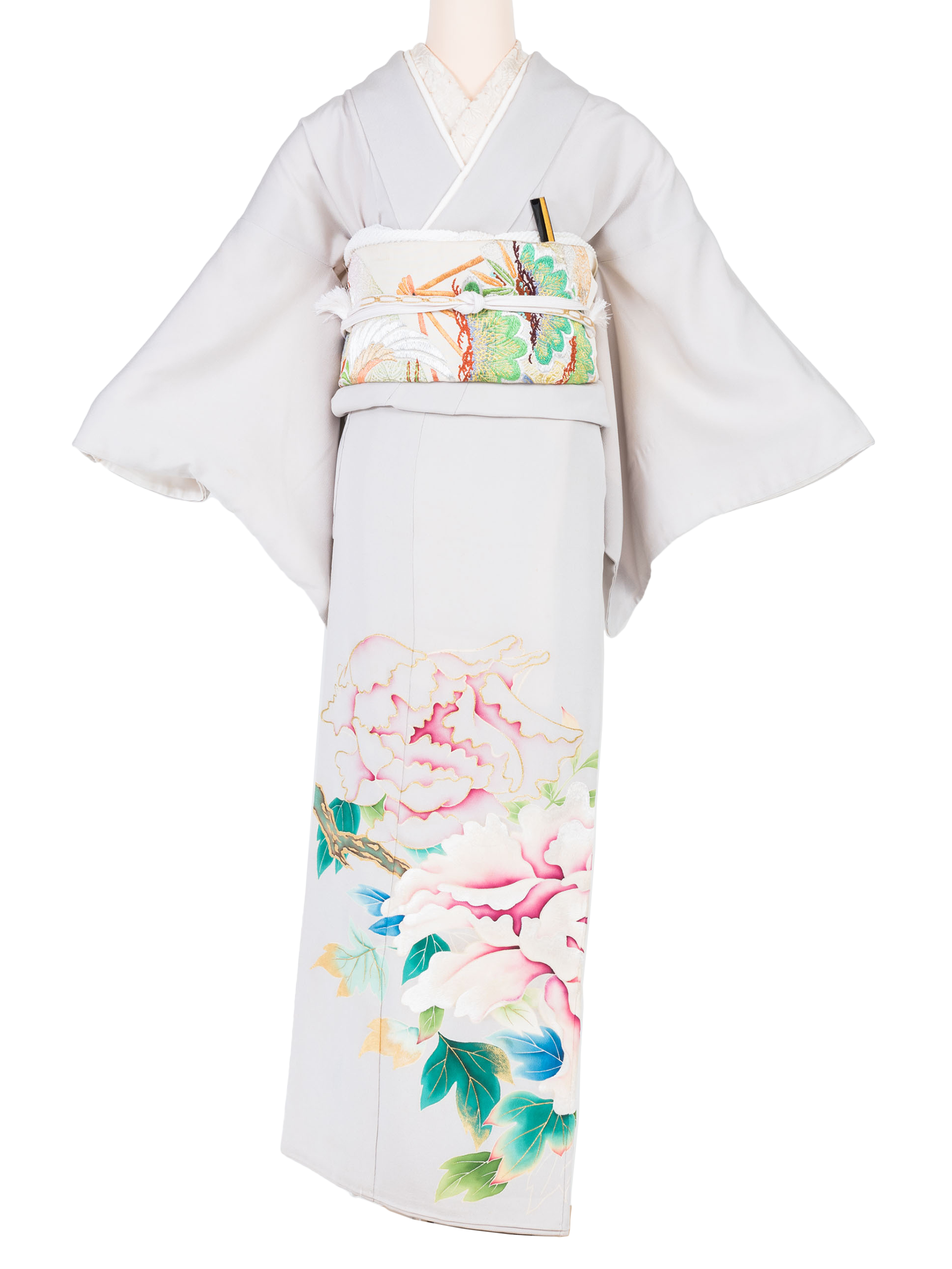 アンティーク 婚礼衣装 中振り袖 優しい薄紅 振り袖 長襦袢 帯 三点