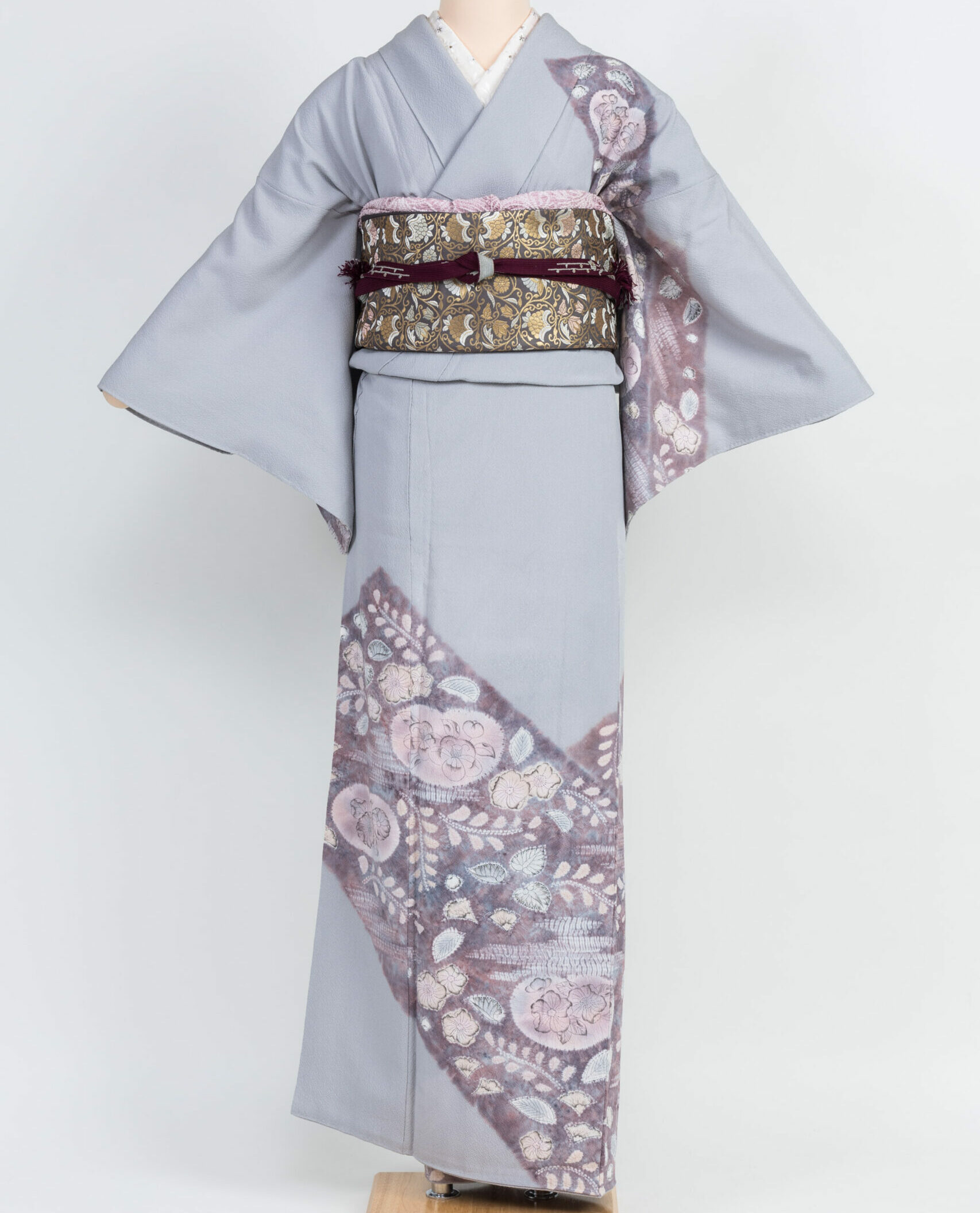 本日限定ゲリラセール！卒業式入学式！正絹 桜 色無地 藤色 白菫色 美