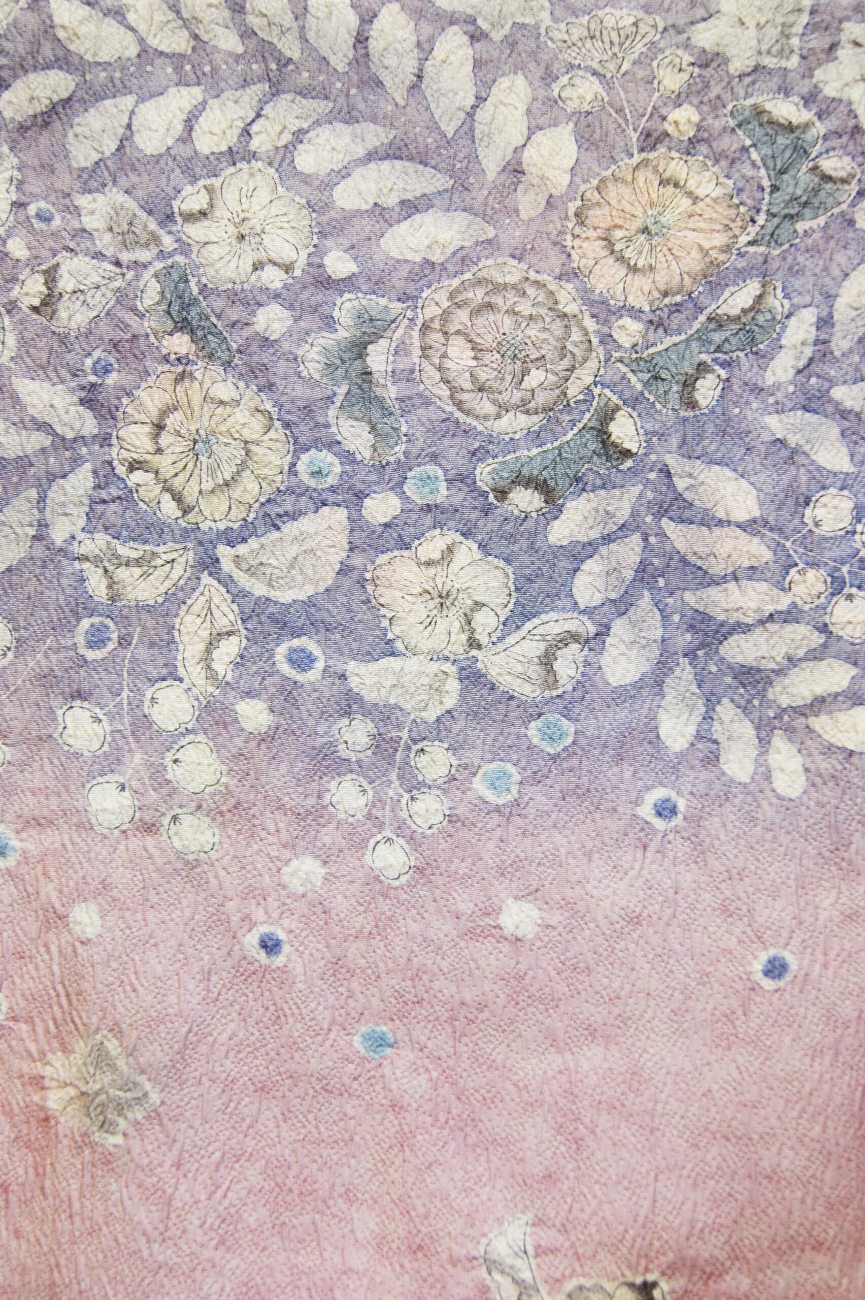 付下げ 刺繍 辻が花模様 KK-2225 付下げ 刺繍 辻が花模様 KK-2225 付下げ 刺繍 辻が花模様 KK-2225 付け