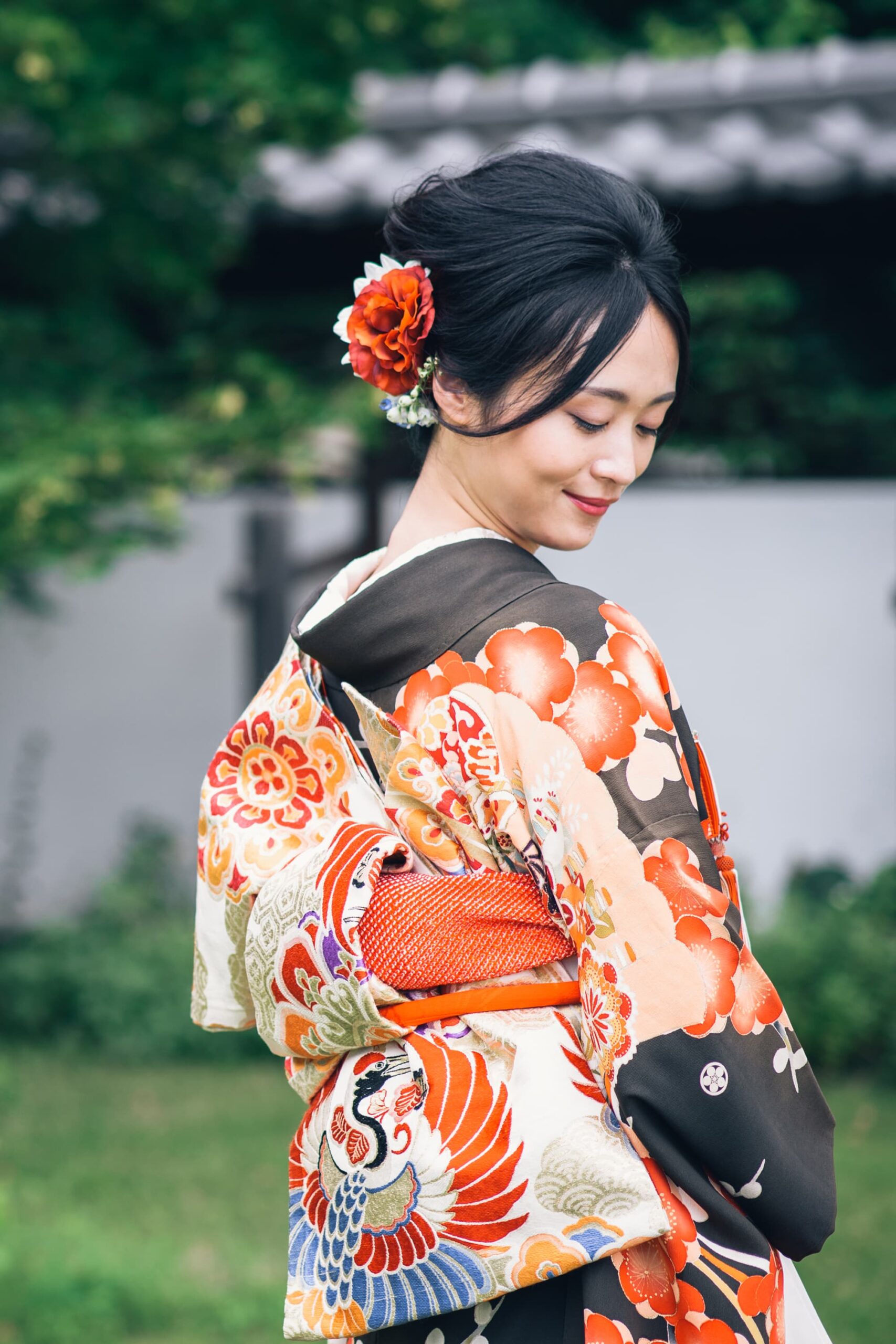 引き振袖レンタル 青紫色/梅 NT-16 | 引き振袖レンタル | | 花嫁