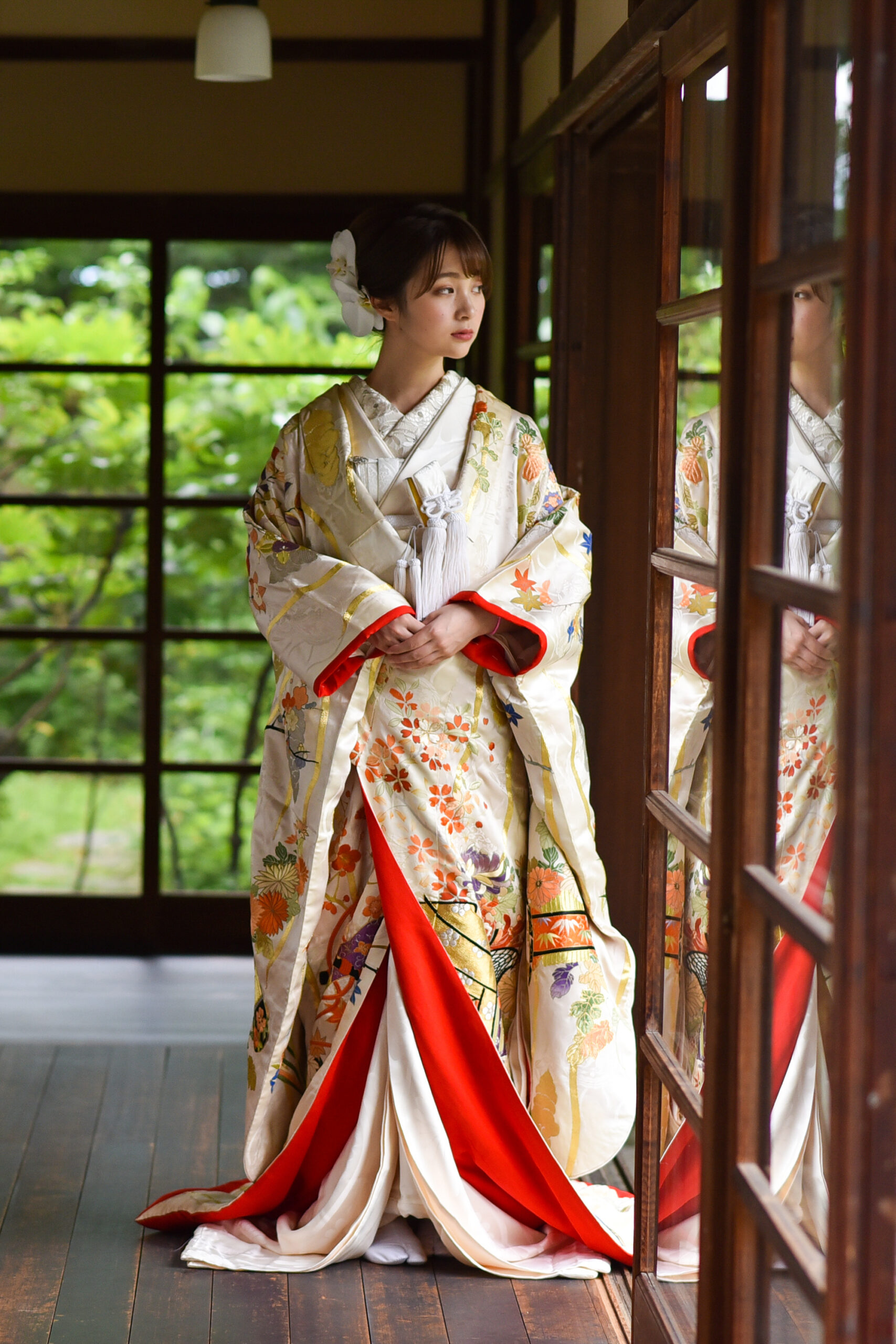 色打掛 丸章 エメラルドグリーン 2024年最新版】色打掛で挙式